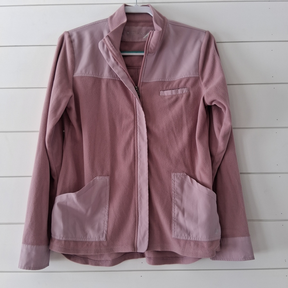 Women's Pink Zip Up Achletic Scrub Jacket Medium